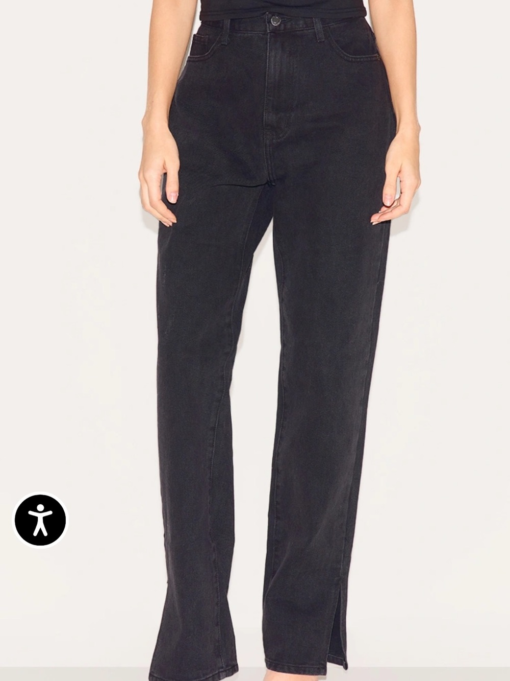 PrettyLittleThing Black High-Rise Straight Leg Jeans